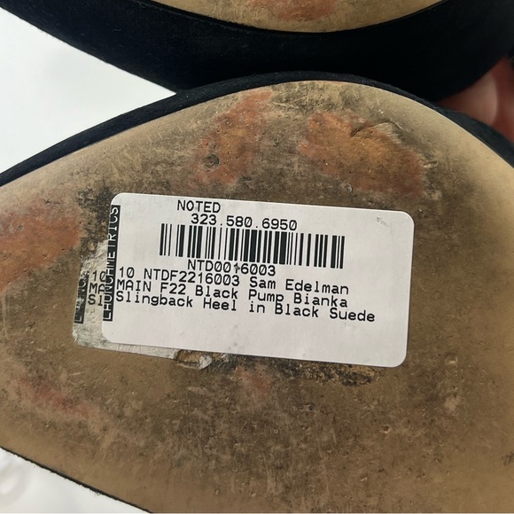 Sam Edelman Bianka Slingback Heel in Black Suede - Size 10 - G83-8 - Picture 8 of 8